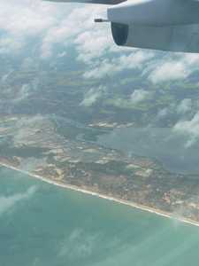 Een eerste blik op Sri Lanka vanuit het vliegtuig